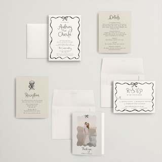 This is a tuxedo petite wedding invitations with standard by Cass Loh called quirky fun printing on signature in petite