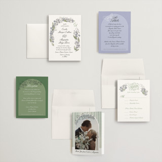 This is a violet petite wedding invitations with standard by Jenna Holcomb called forget me nots printing on signature in petite