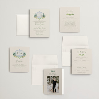 This is a summer petite wedding invitations with standard by Petra Kern called miniature mountainscape printing on signature in petite