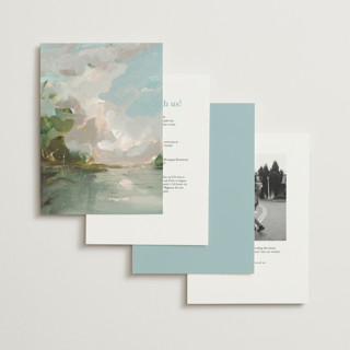 This is a lake petite wedding invitations with standard by Lindsay Megahed called reflections printing on signature in petite