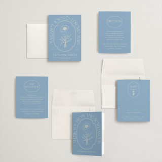This is a cerulean petite wedding invitations with standard by Baumbirdy called flora arch printing on signature in petite