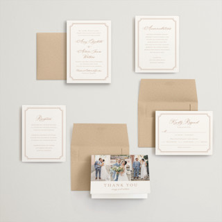 This is a dusty pink petite wedding invitations with standard by Jennifer Postorino called avery printing on signature in petite