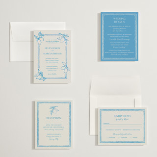 This is a ocean petite wedding invitations with standard by Pati Cascino called mediterraneo printing on signature in petite