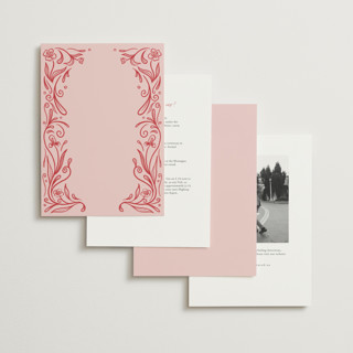 This is a brick petite wedding invitations with standard by Julia Liverton called love in bloom printing on signature in petite