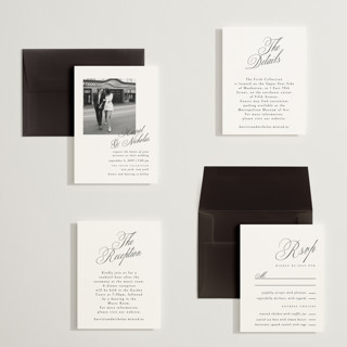 This is a noir slate petite wedding invitations with standard by Ana de Sousa called written with love printing on signature in petite