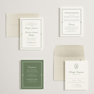 This is a leaf petite wedding invitations with standard by Kate Ahn called court printing on signature in petite
