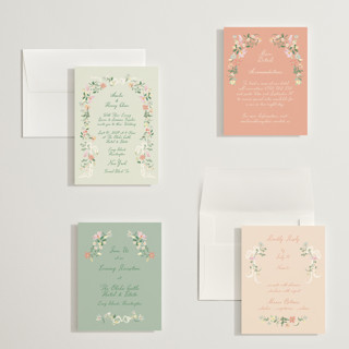 This is a spring petite wedding invitations with standard by Phrosné Barwood called spring draped garland printing on signature in petite