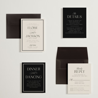 This is a onyx petite wedding invitations with standard by Laura Hankins called galleria printing on signature in petite