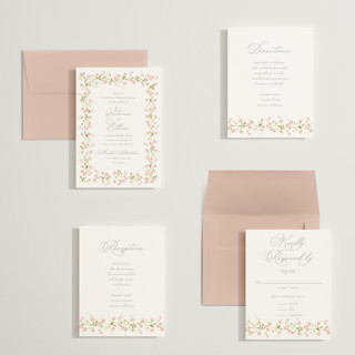 This is a peony petite wedding invitations with standard by Baumbirdy called rosebud printing on signature in petite