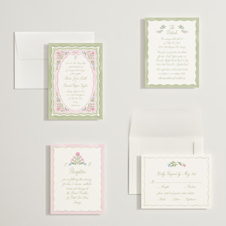 This is a garden petite wedding invitations with standard by Creo Study called folk garden printing on signature in petite
