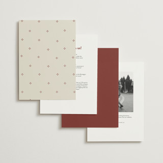 This is a rust petite wedding invitations with standard by Ani Somi called rose ink printing on signature in petite