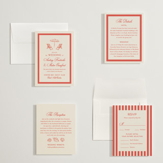 This is a lobster petite wedding invitations with standard by Jackie Crawford called kitty hawk printing on signature in petite