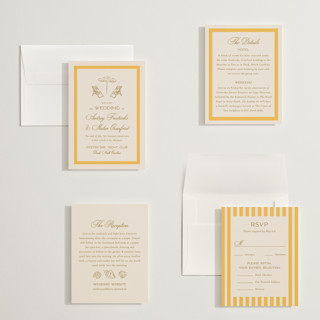 This is a sunshine petite wedding invitations with standard by Jackie Crawford called kitty hawk printing on signature in petite