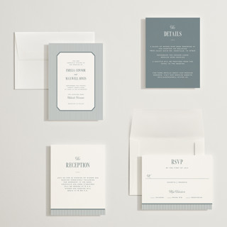 This is a capri petite wedding invitations with standard by Emily Betts called modern stripes printing on signature in petite