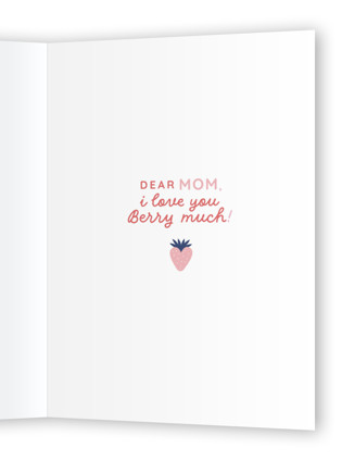 This is a blush mothers day cards with standard by Sabrin Deirani called strawberry love mom printing on signature in greeting cards
