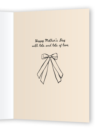 This is a natural mothers day cards with standard by Gabrielle Neil called tying me together - coquette bows printing on signature in greeting cards