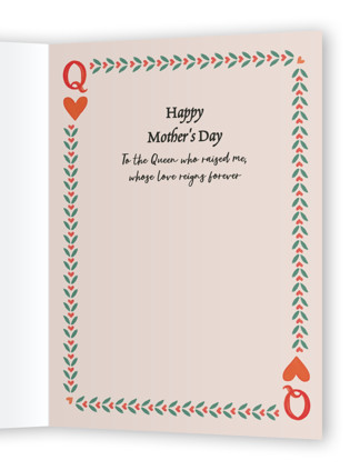This is a amber mothers day cards with standard by Elly called queen printing on signature in greeting cards