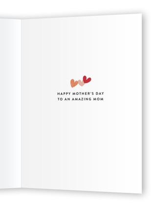This is a heart mothers day cards with standard by Corinne Malesic called mom in a million printing on signature in greeting cards