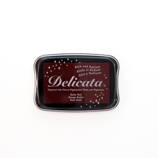 This is a gray wedding stationery by Paper Sushi called delicata ruby red ink pad in standard