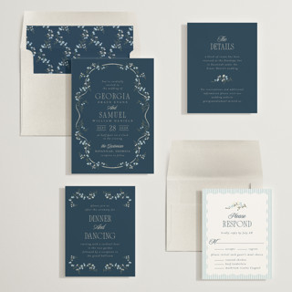 This is a ocean wedding invitations with standard by Laura Hankins called trailing garden printing on signature in standard