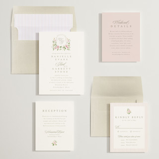 This is a rose wedding invitations with standard by Everett Paper Goods called ocean point printing on signature in standard