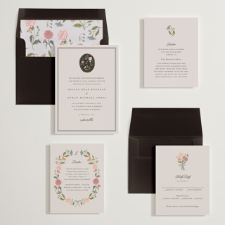 This is a stone wedding invitations with standard by Lori Wemple called botanical cameo printing on signature in standard