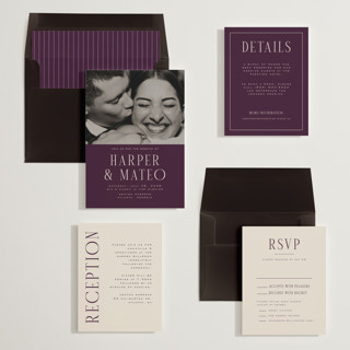 This is a plum wedding invitations with standard by Nicole Walsh called close-up printing on signature in standard