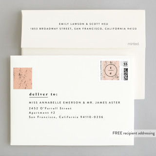 This is a blush wedding invitations with standard by Nazia Hyder called new york printing on signature in standard