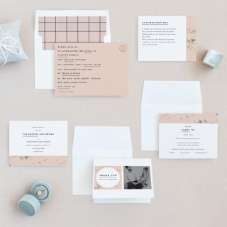 This is a blush wedding invitations with standard by Nazia Hyder called new york printing on signature in standard