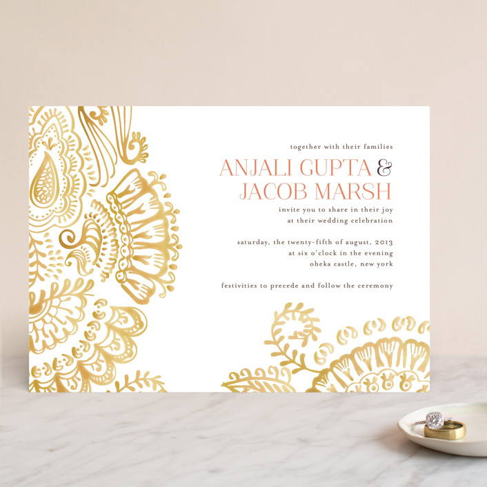 Modern Mehndi Wedding Invitations by Laura Condouris | Minted