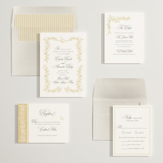 This is a butterscotch wedding invitations with standard by Melinda Denison called romantic garden printing on signature in standard