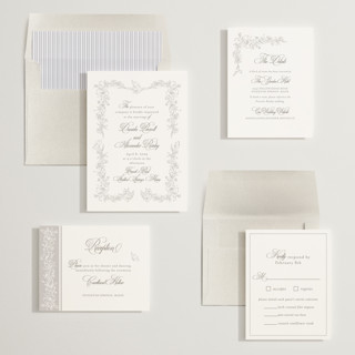 This is a bridal veil wedding invitations with standard by Melinda Denison called romantic garden printing on signature in standard