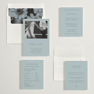 This is a sky wedding invitations with standard by Blustery August called nonnette printing on signature in standard