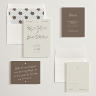 This is a chocolate wedding invitations with standard by Blustery August called cheers printing on signature in standard