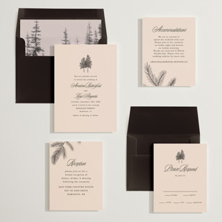 This is a almond wedding invitations with standard by Morgan Kendall called arboretum printing on signature in standard