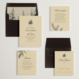 This is a butter wedding invitations with standard by Morgan Kendall called arboretum printing on signature in standard