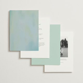 This is a seafoam wedding invitations with standard by Susan Moyal called cherished printing on signature in standard
