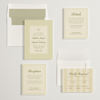 This is a olive wedding invitations with standard by Ellen Schlegelmilch called hayden printing on signature in standard