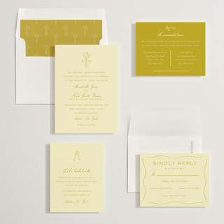 This is a butter wedding invitations with standard by Leah Bisch called pair of calla lilies printing on signature in standard