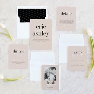 This is a champagne wedding invitations with standard by Angela Garrick called loved printing on signature in standard