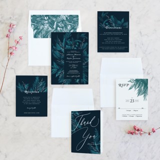 This is a twilight wedding invitations with standard by GeekInk Design called moonlit garden printing on signature in standard