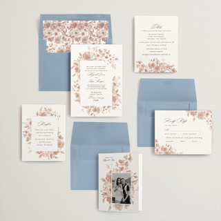 This is a rust wedding invitations with standard by Itsy Belle Studio called floral pop printing on signature in standard