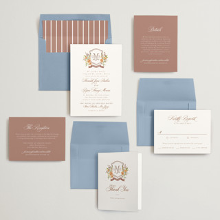 This is a apricot wedding invitations with standard by Everett Paper Goods called avalon printing on signature in standard
