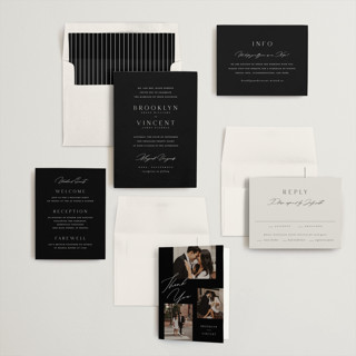 This is a midnight wedding invitations with standard by Kelly Schmidt called merryvale printing on signature in standard