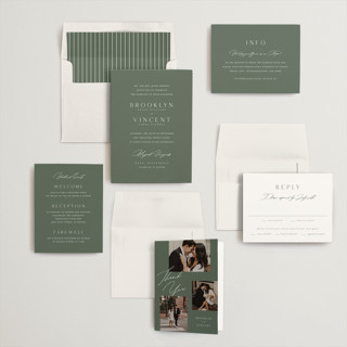 This is a moss wedding invitations with standard by Kelly Schmidt called merryvale printing on signature in standard