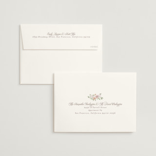 This is a rose quartz wedding invitations with standard by Everett Paper Goods called chelsea printing on signature in standard
