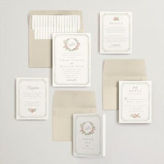 This is a parsley wedding invitations with standard by Everett Paper Goods called chelsea printing on signature in standard
