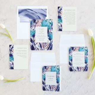 This is a celestial wedding invitations with standard by Grace Kreinbrink called blissful blooms printing on signature in standard