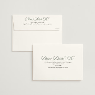 This is a coal wedding invitations with standard by Jackie Crawford called holiday ribbon printing on signature in standard