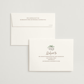 This is a whimsical woods wedding invitations with standard by Cass Loh called holidays ink doodles printing on signature in standard
